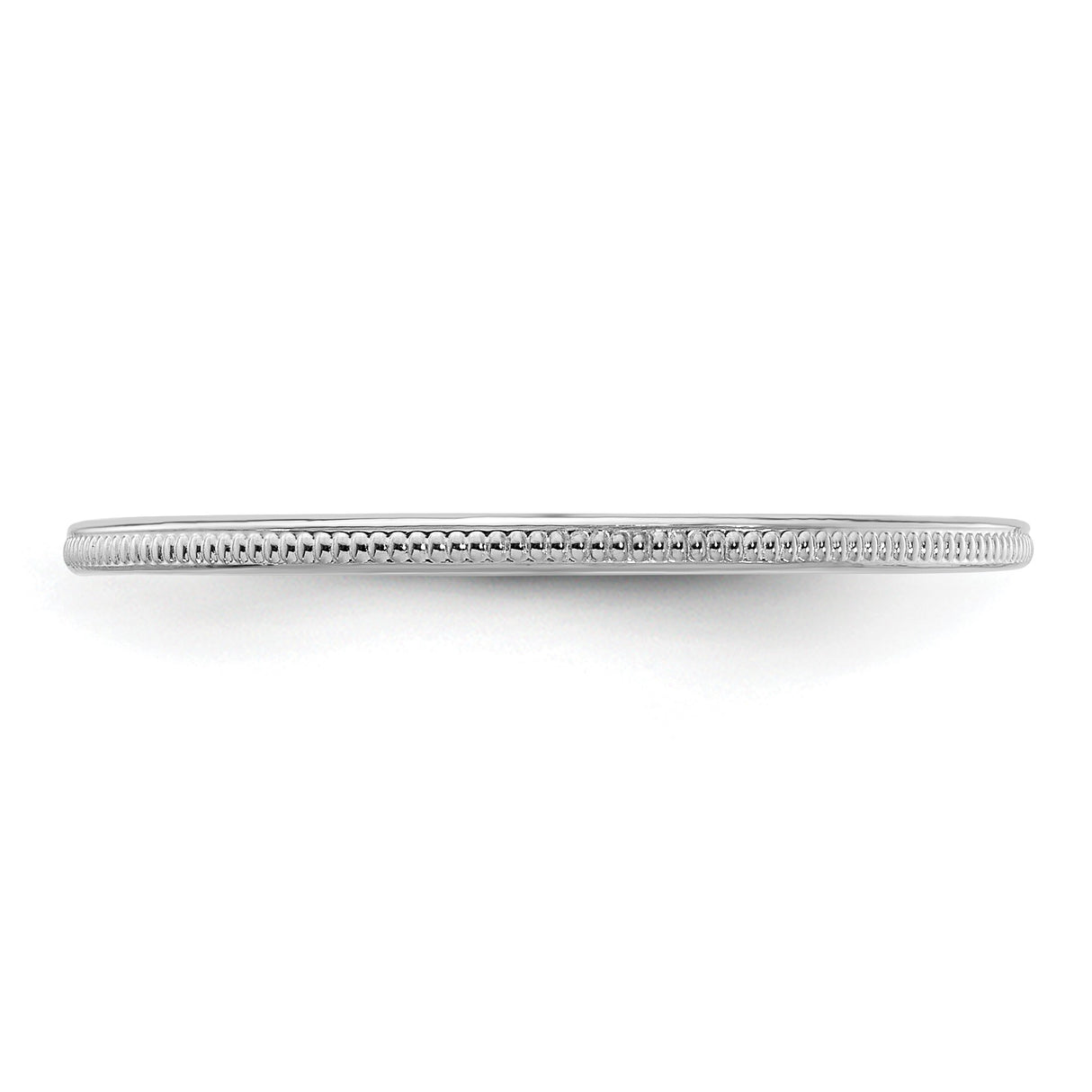 10k White Gold Milgrain wedding band ring detail view