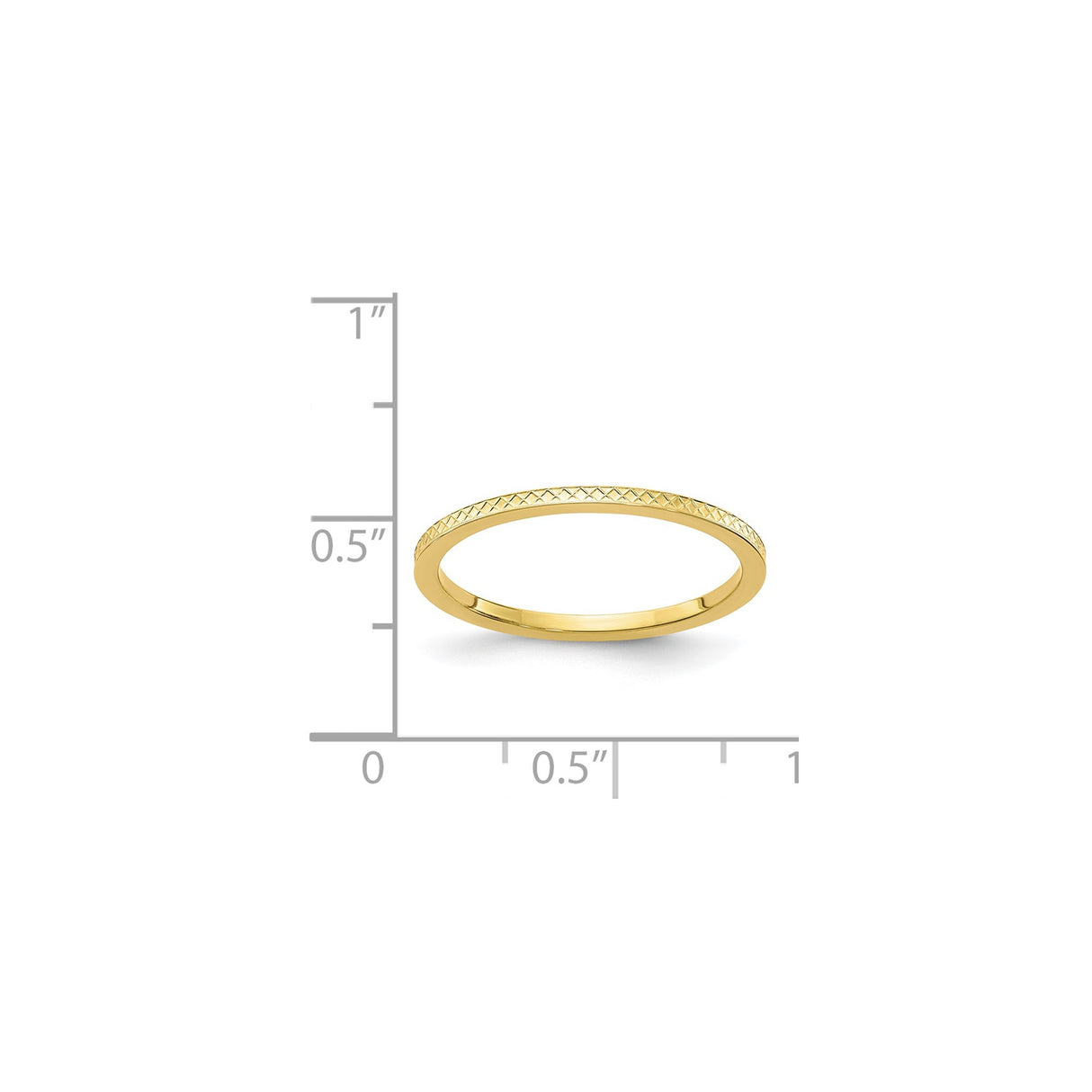 10k Yellow Gold wedding band ring shown for scale