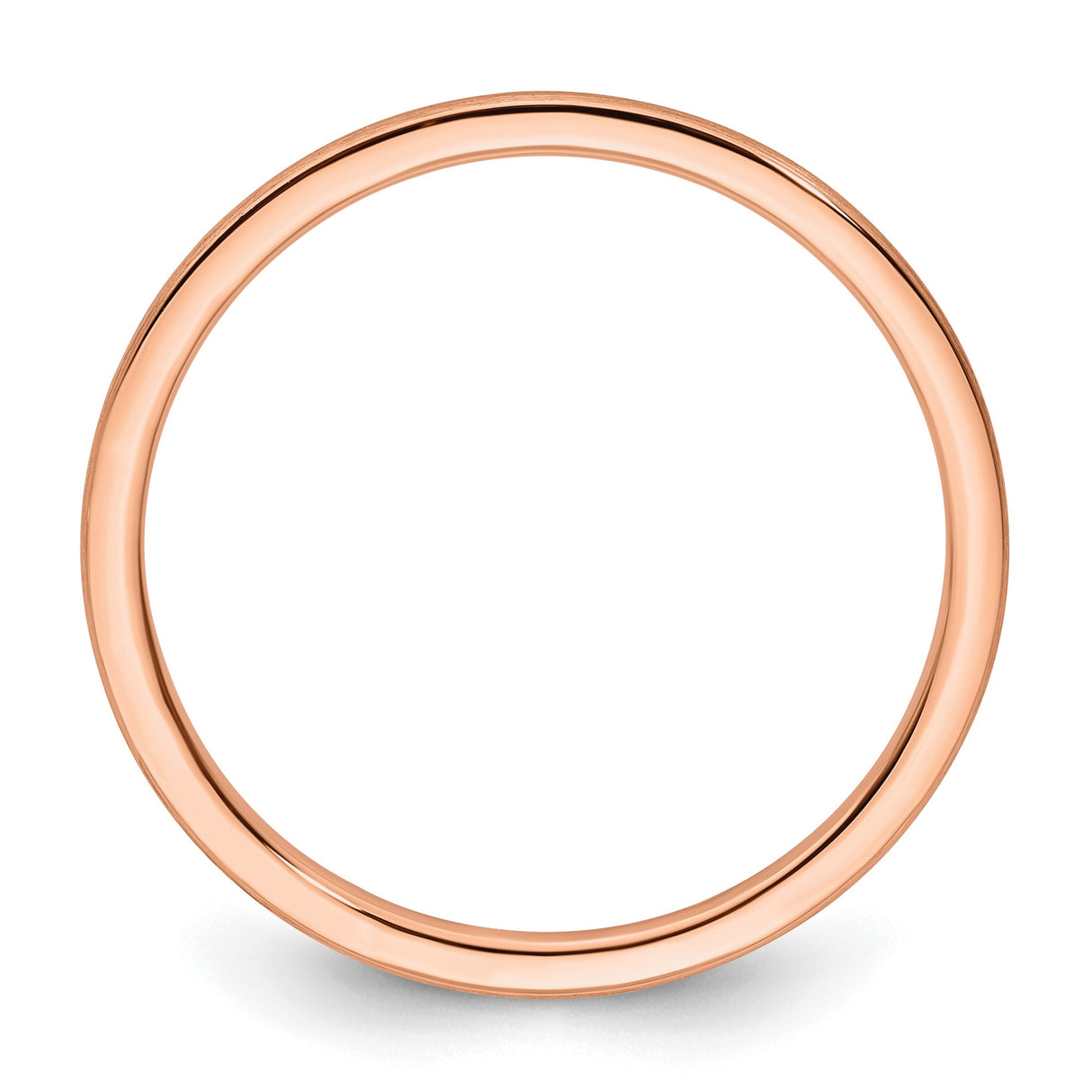 10k Rose Gold Satin, Domed wedding band ring alternate angle