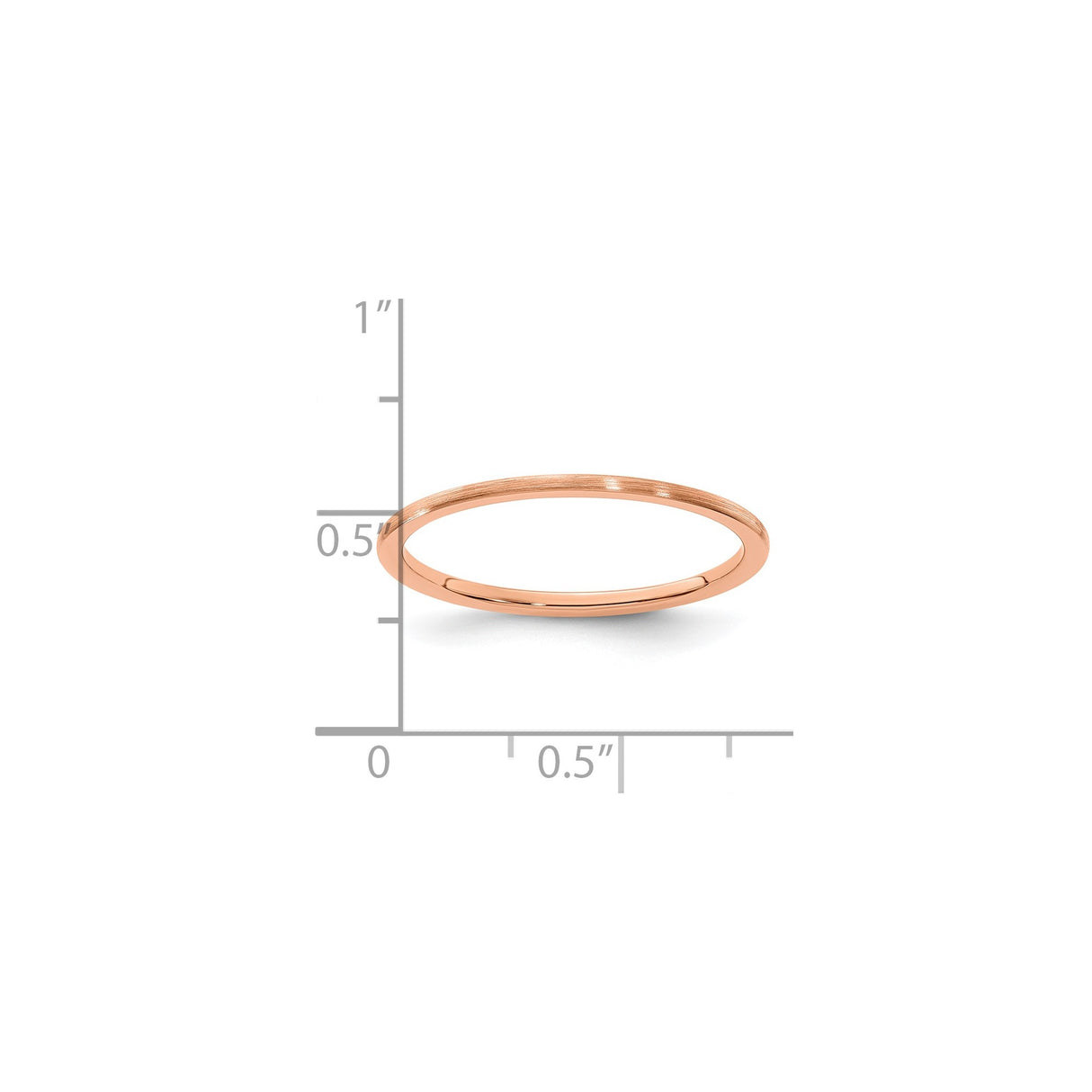 10k Rose Gold Satin, Domed wedding band ring shown for scale