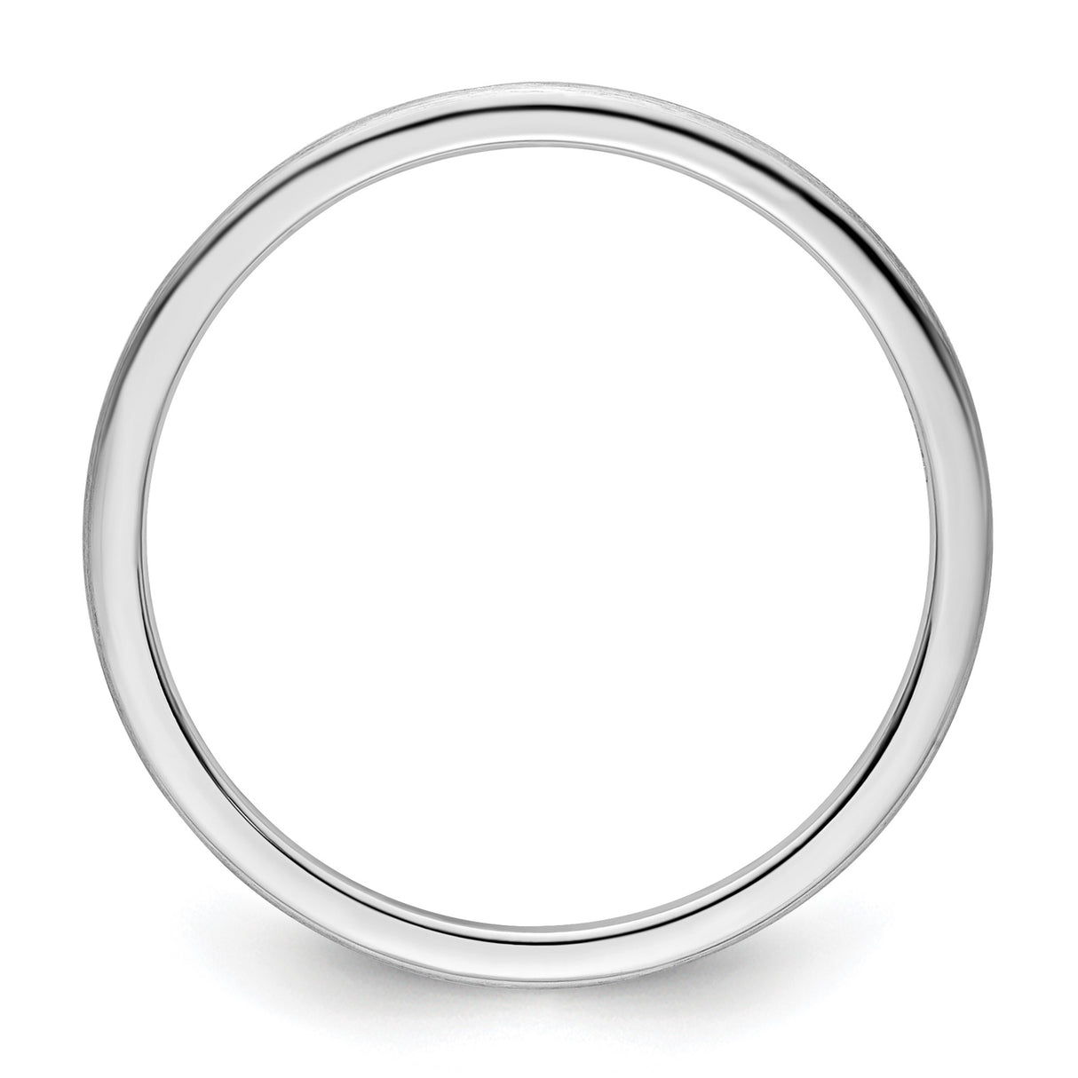 10k White Gold Satin, Domed wedding band ring alternate angle