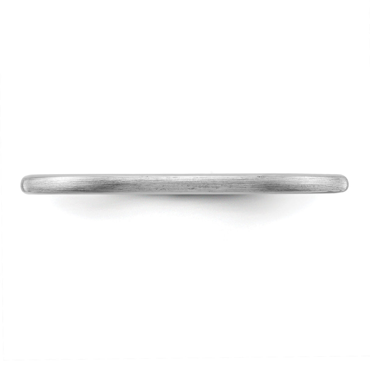 10k White Gold Satin, Domed wedding band ring detail view
