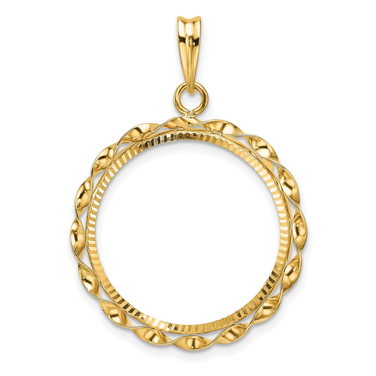 22 mm 14k Yellow Gold coin bezel for 21.6 mm Coin