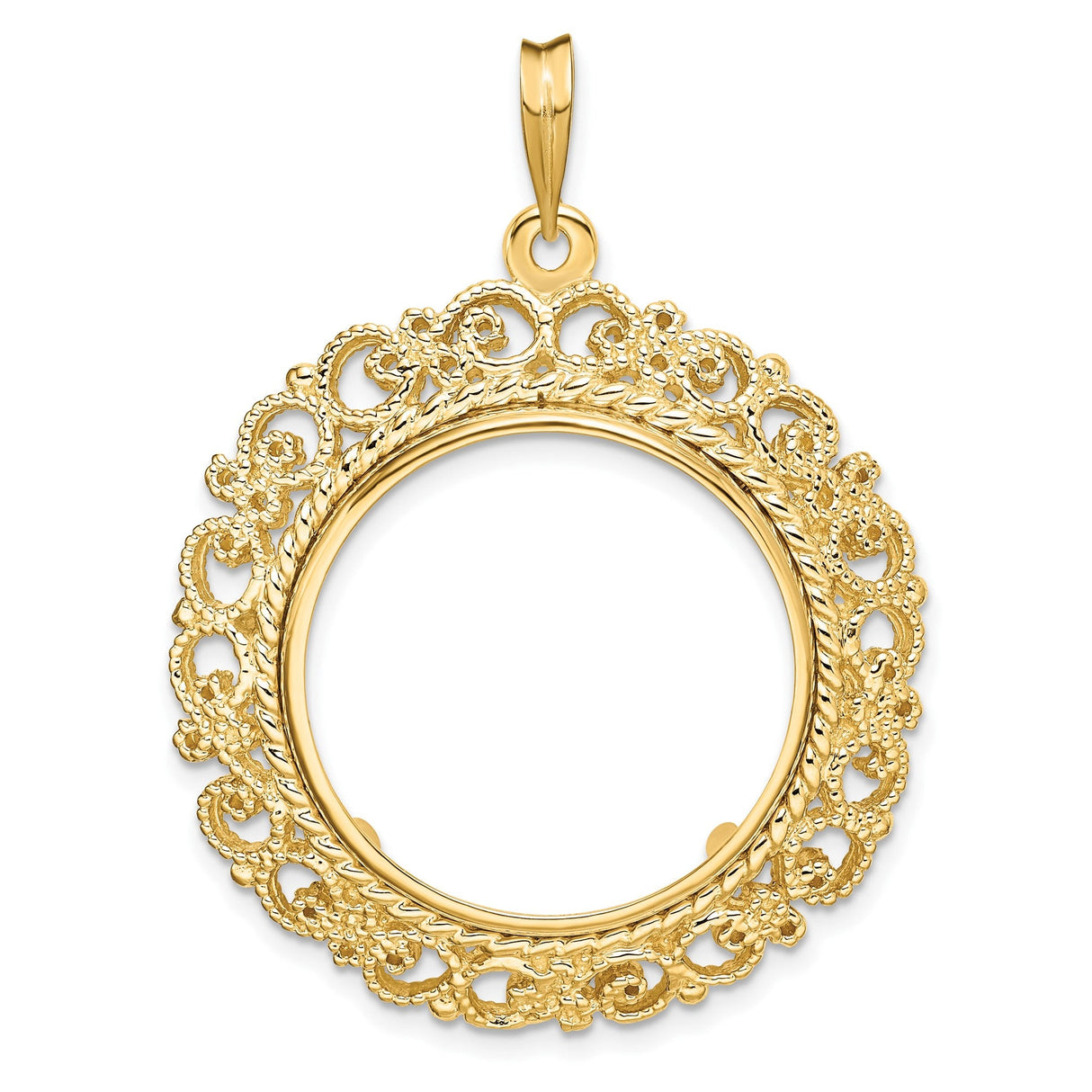 22 mm 14k Yellow Gold coin bezel for 21.6 mm Coin