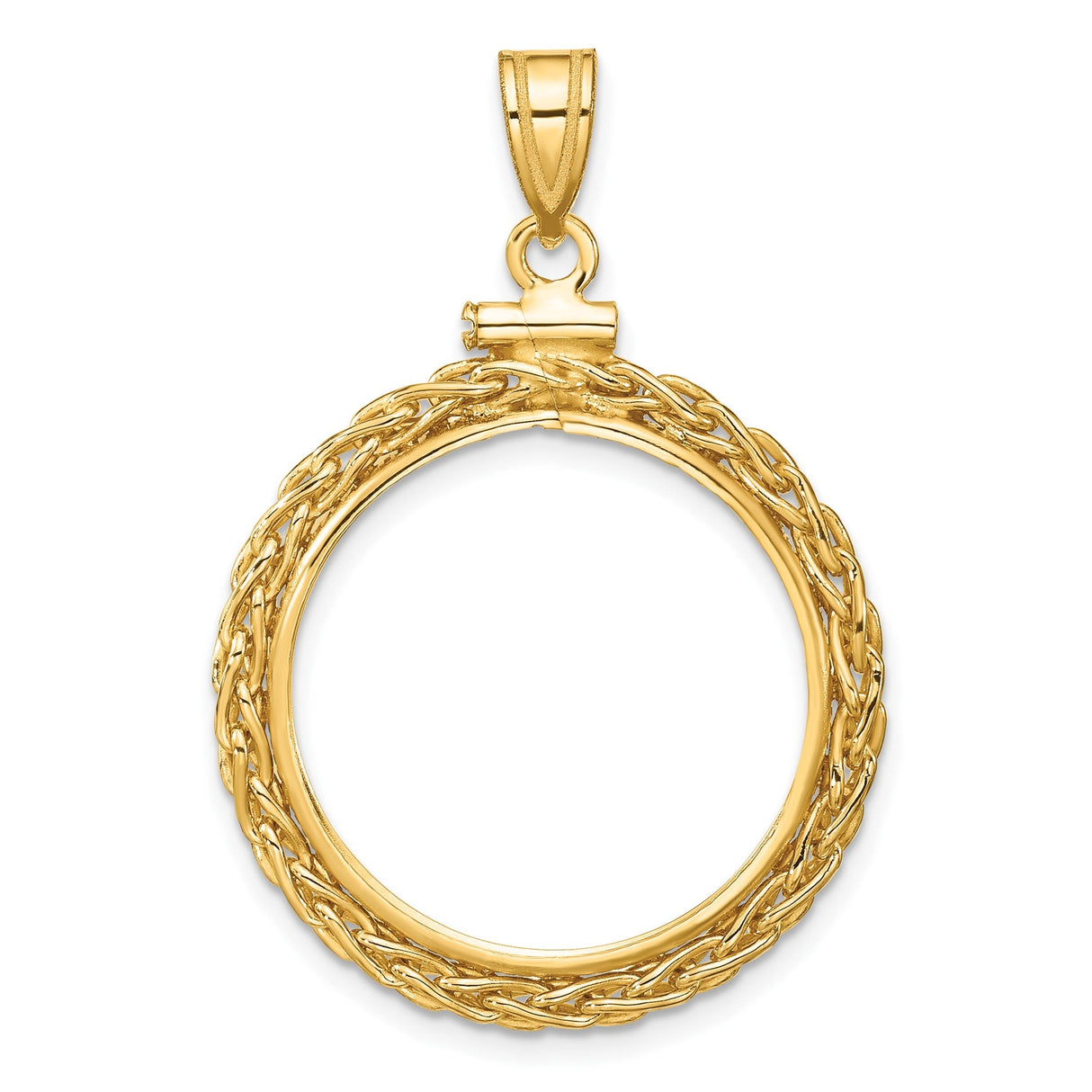 22 mm 14k Yellow Gold coin bezel for 21.6 mm Coin