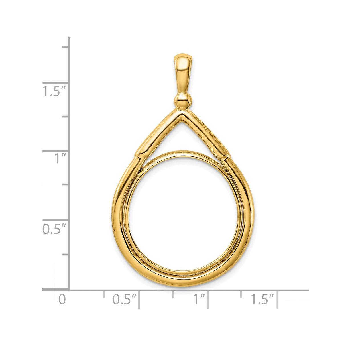 22 mm 14k Yellow Gold coin bezel for 22 mm Coin — size reference (ruler)