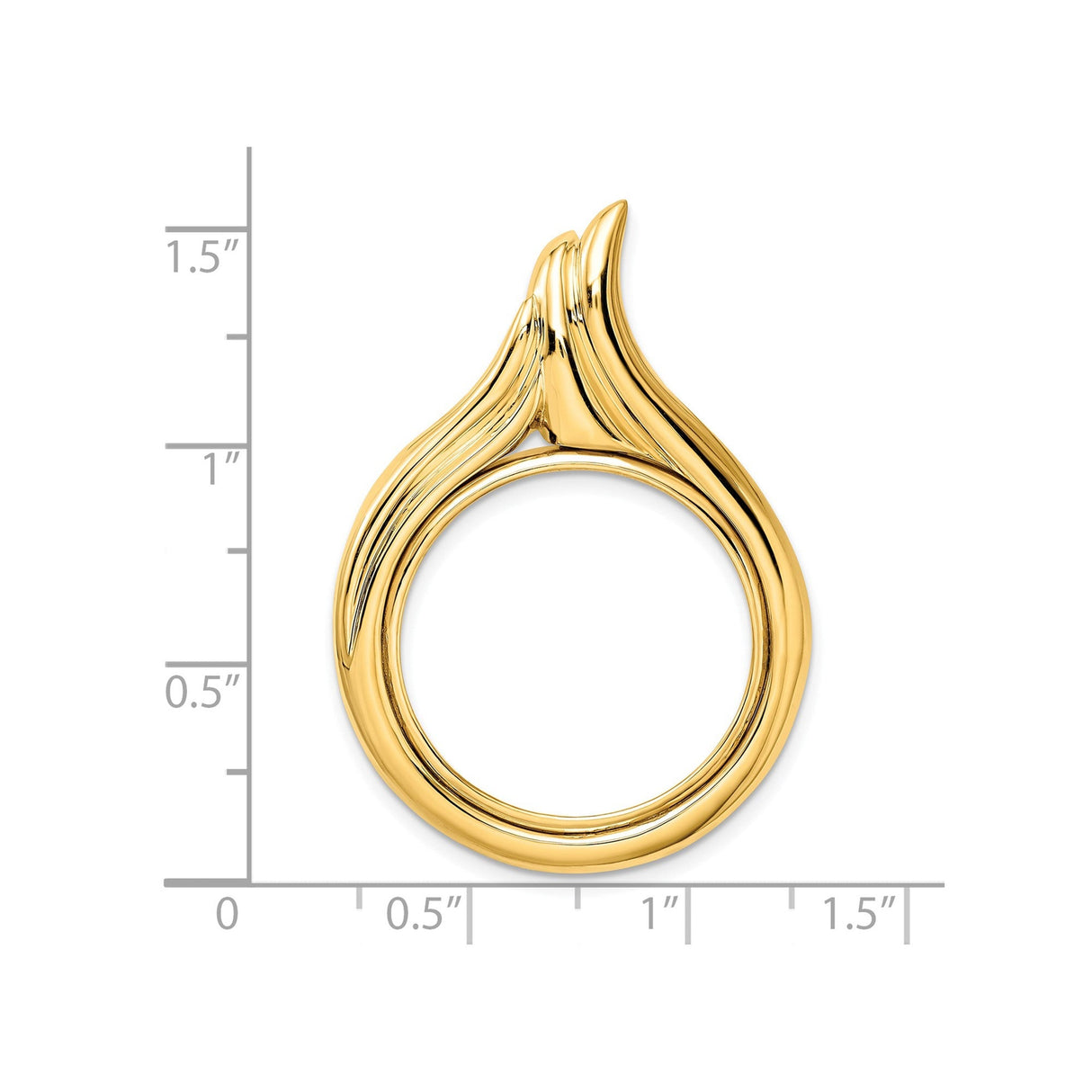 22 mm 14k Yellow Gold coin bezel for 22 mm Coin — size reference (ruler)