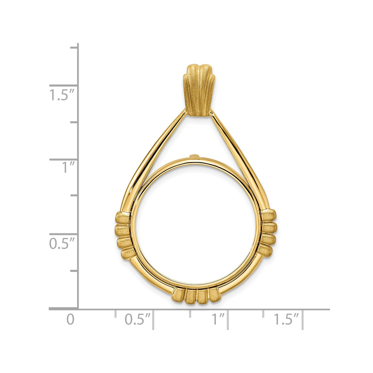 22 mm 14k Yellow Gold coin bezel for 22 mm Coin — size reference (ruler)