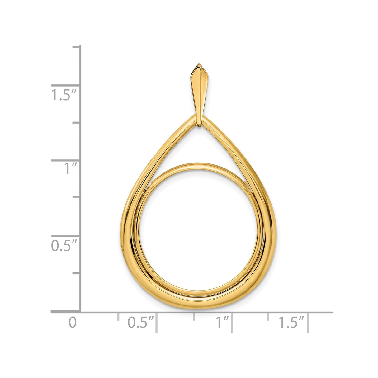 22 mm 14k Yellow Gold coin bezel for 22 mm Coin — size reference (ruler)