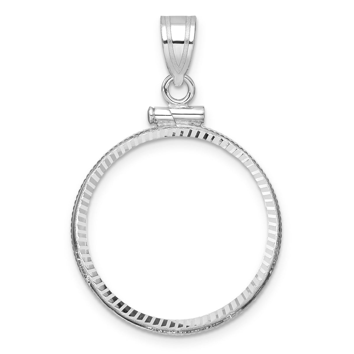 22 mm 14k White Gold coin bezel for 22 mm Coin