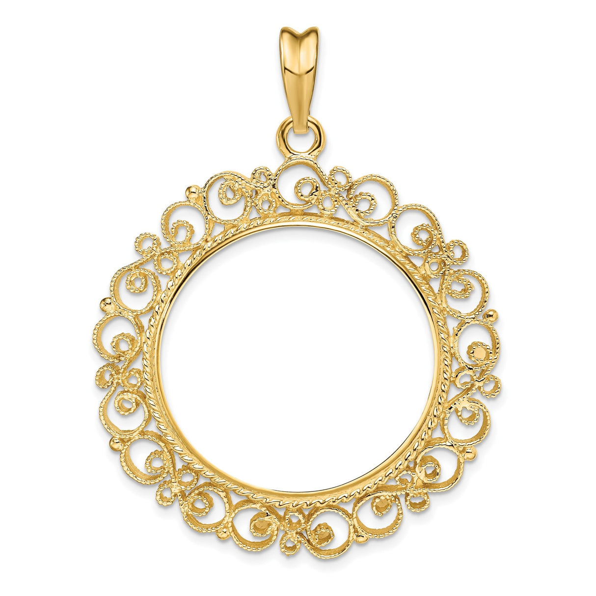 27 mm 14k Yellow Gold coin bezel for 27 mm Coin