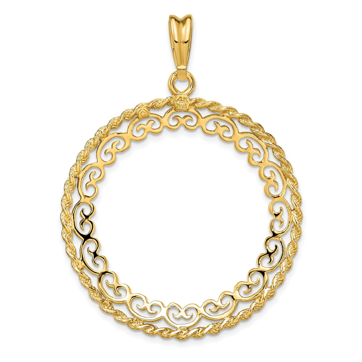 27 mm 14k Yellow Gold coin bezel for 27 mm Coin — additional image