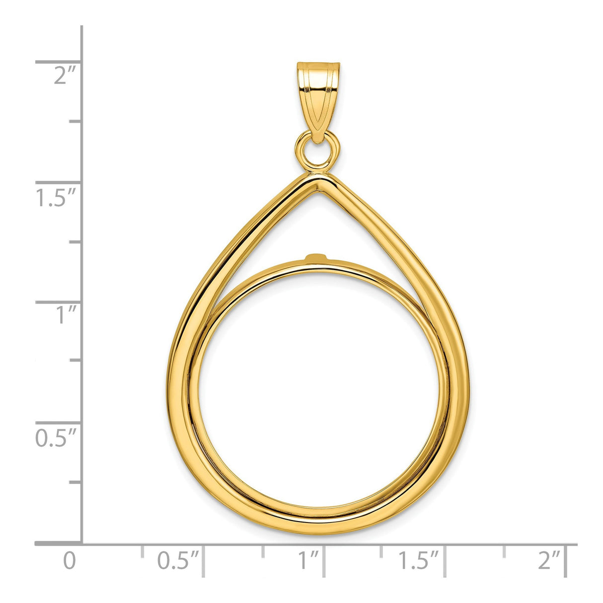 27 mm 14k Yellow Gold coin bezel for 27 mm Coin — size reference (ruler)