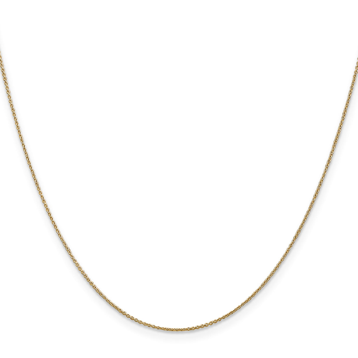 14K Yellow Gold 0.8 mm Polished Chain Necklace, Solid