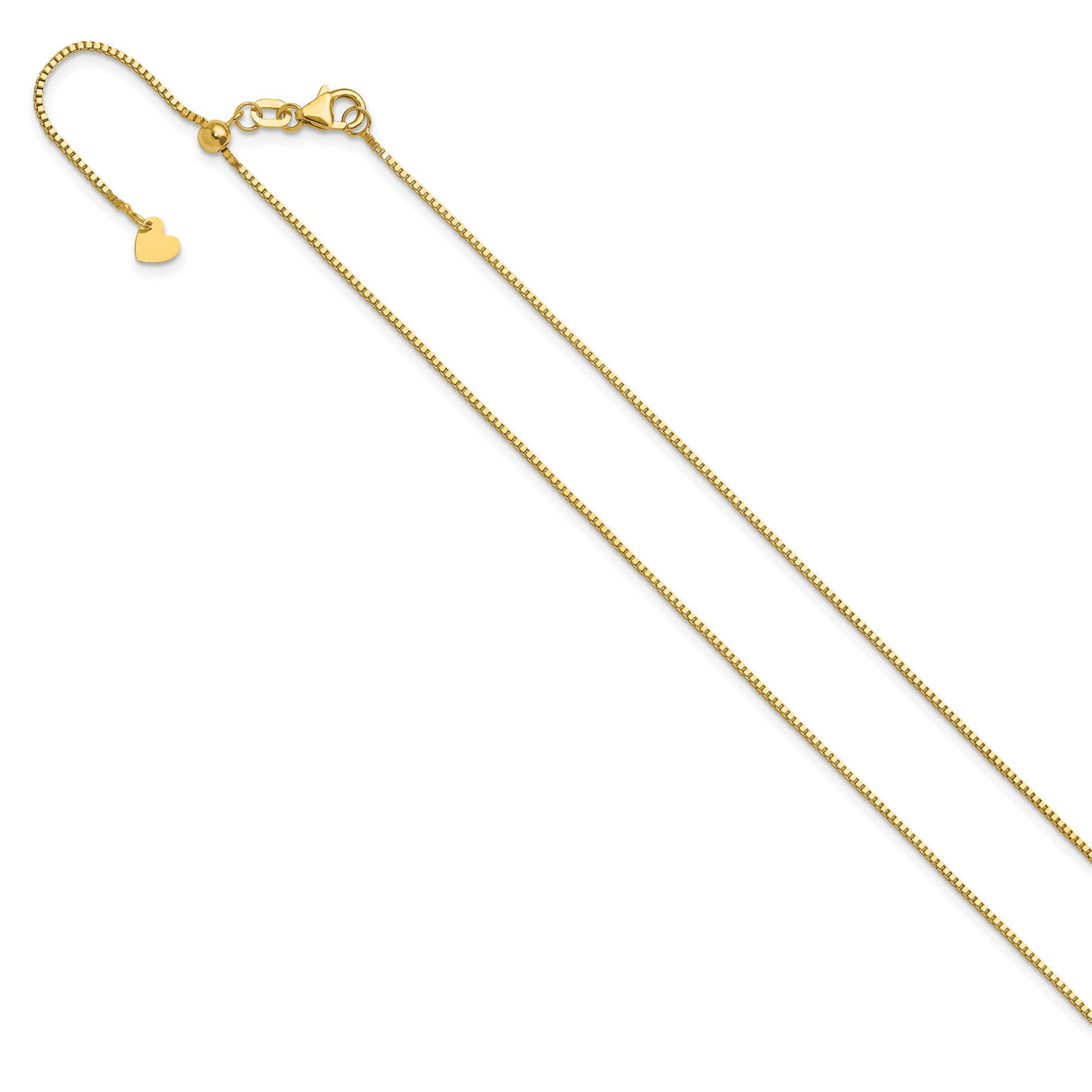 14K Yellow Gold 0.9 mm Box Chain Necklace, Polished