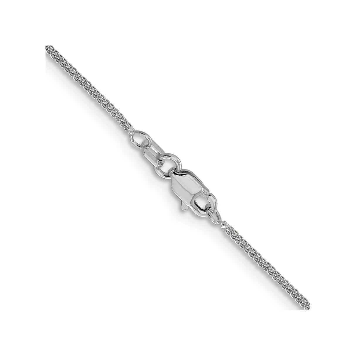 14K White Gold 0.8 mm Polished Chain Necklace, Solid alternate angle
