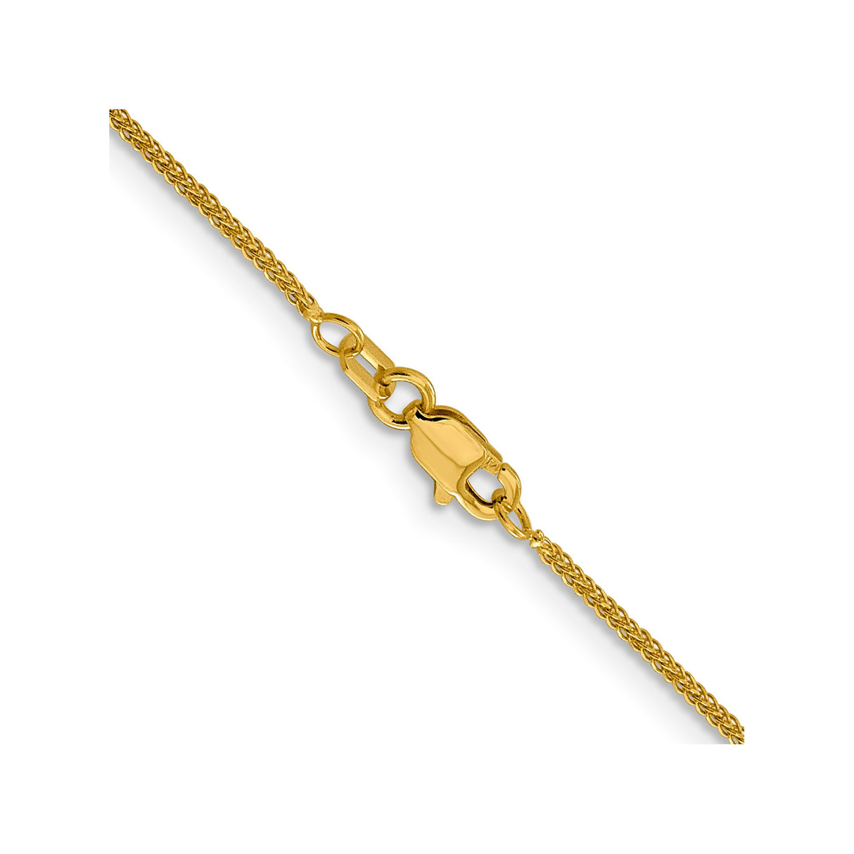 14K Yellow Gold 0.8 mm Polished Chain Necklace, Solid alternate angle