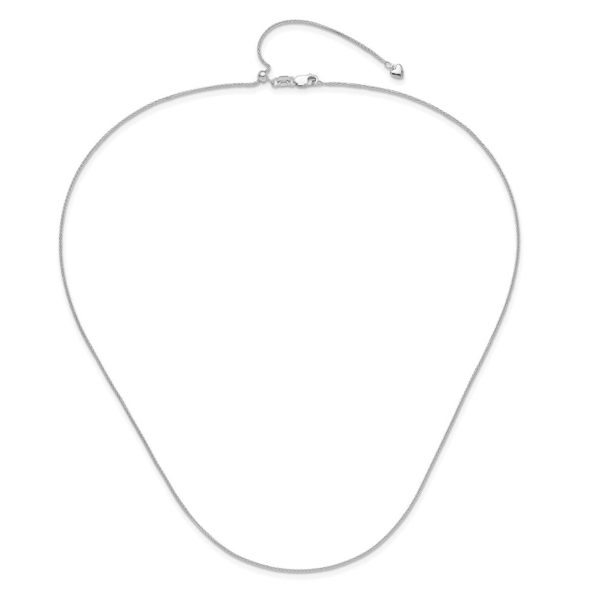 14K White Gold 1 mm Polished Chain Necklace alternate angle