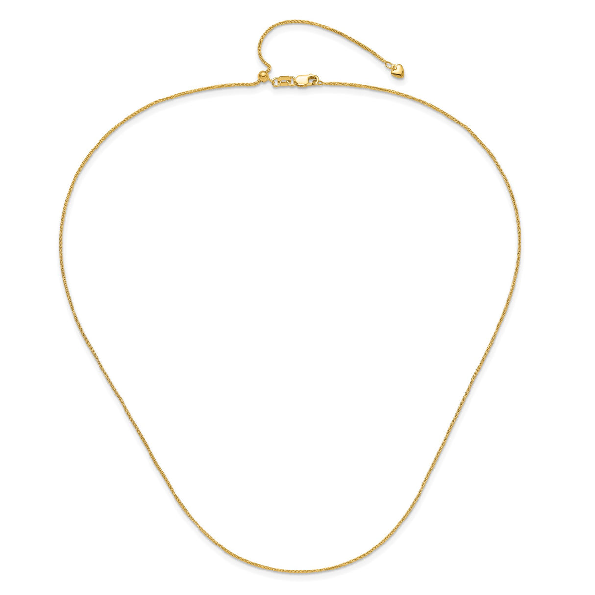 14K Yellow Gold 1 mm Polished Chain Necklace alternate angle