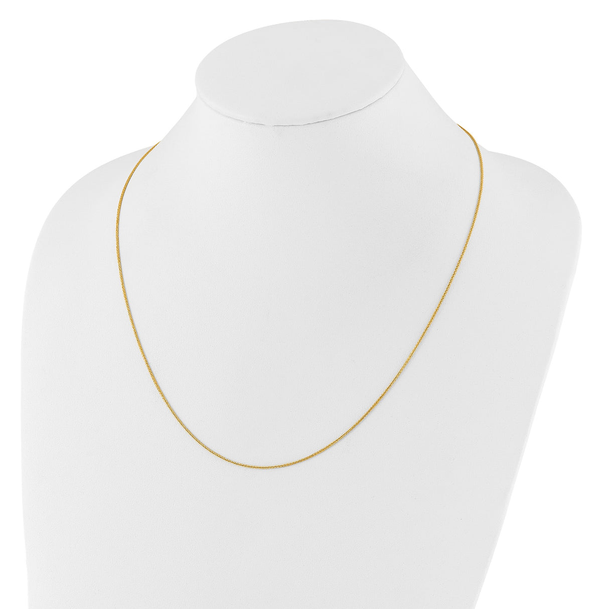 14K Yellow Gold 1 mm Polished Chain Necklace detail view