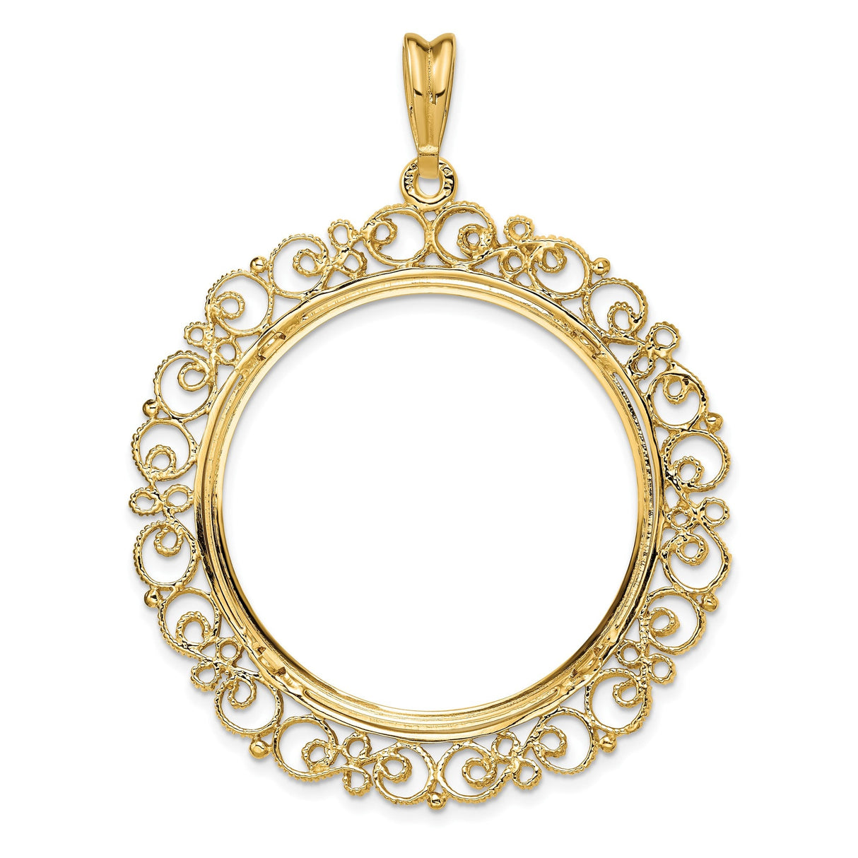 32 mm 14k Yellow Gold coin bezel for 32 mm Coin — additional image