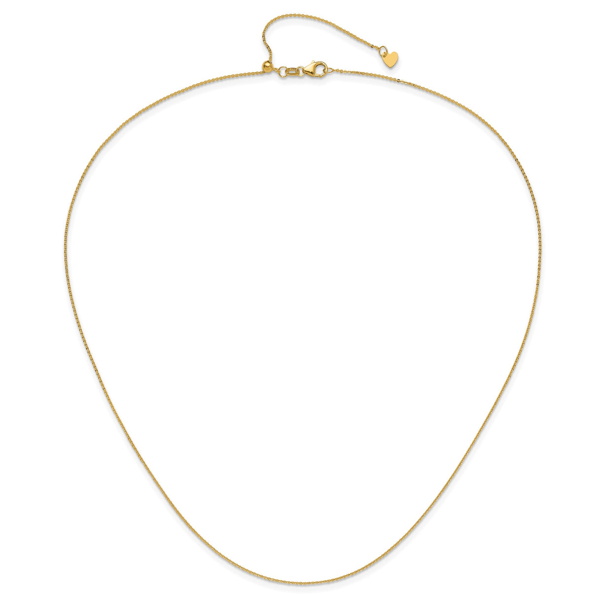 14K Yellow Gold 1.2 mm Polished Chain Necklace alternate angle