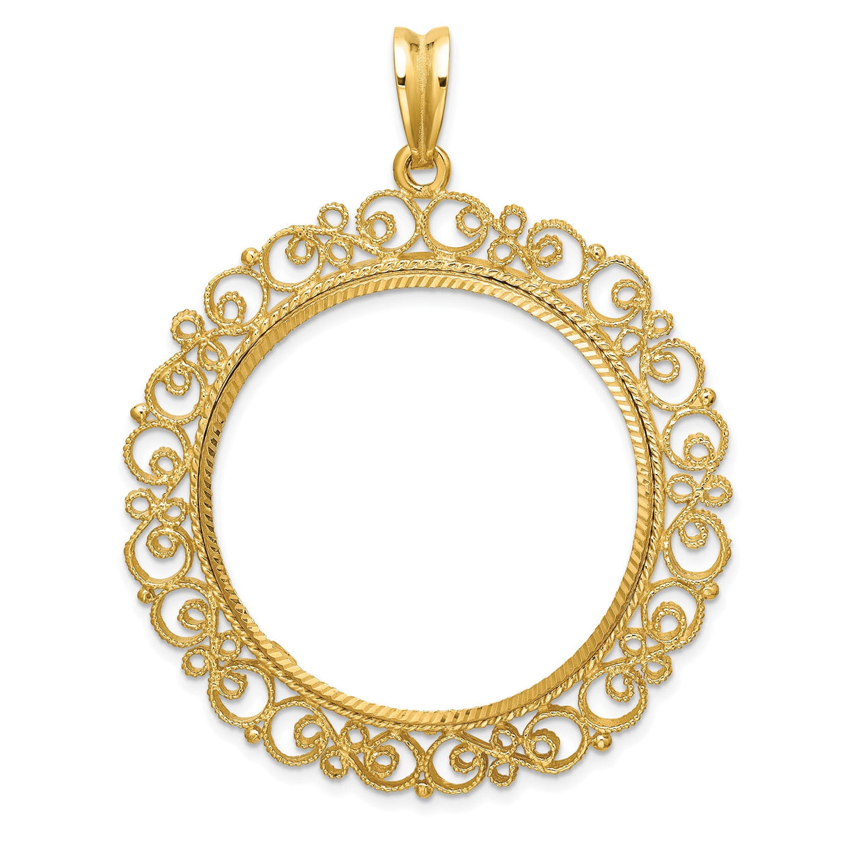 33 mm 14k Yellow Gold coin bezel for 32.7 mm Coin
