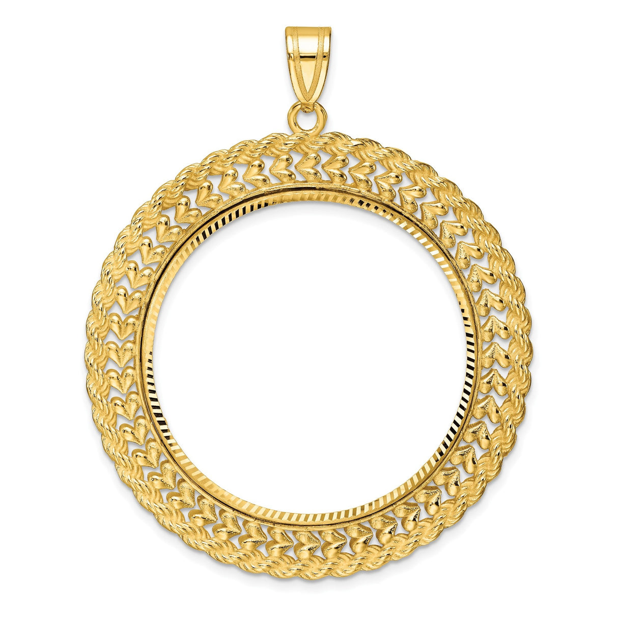 33 mm 14k Yellow Gold coin bezel for 32.7 mm Coin