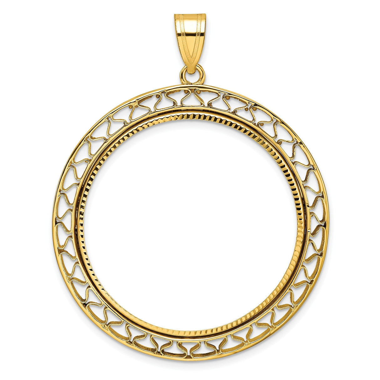 33 mm 14k Yellow Gold coin bezel for 32.7 mm Coin