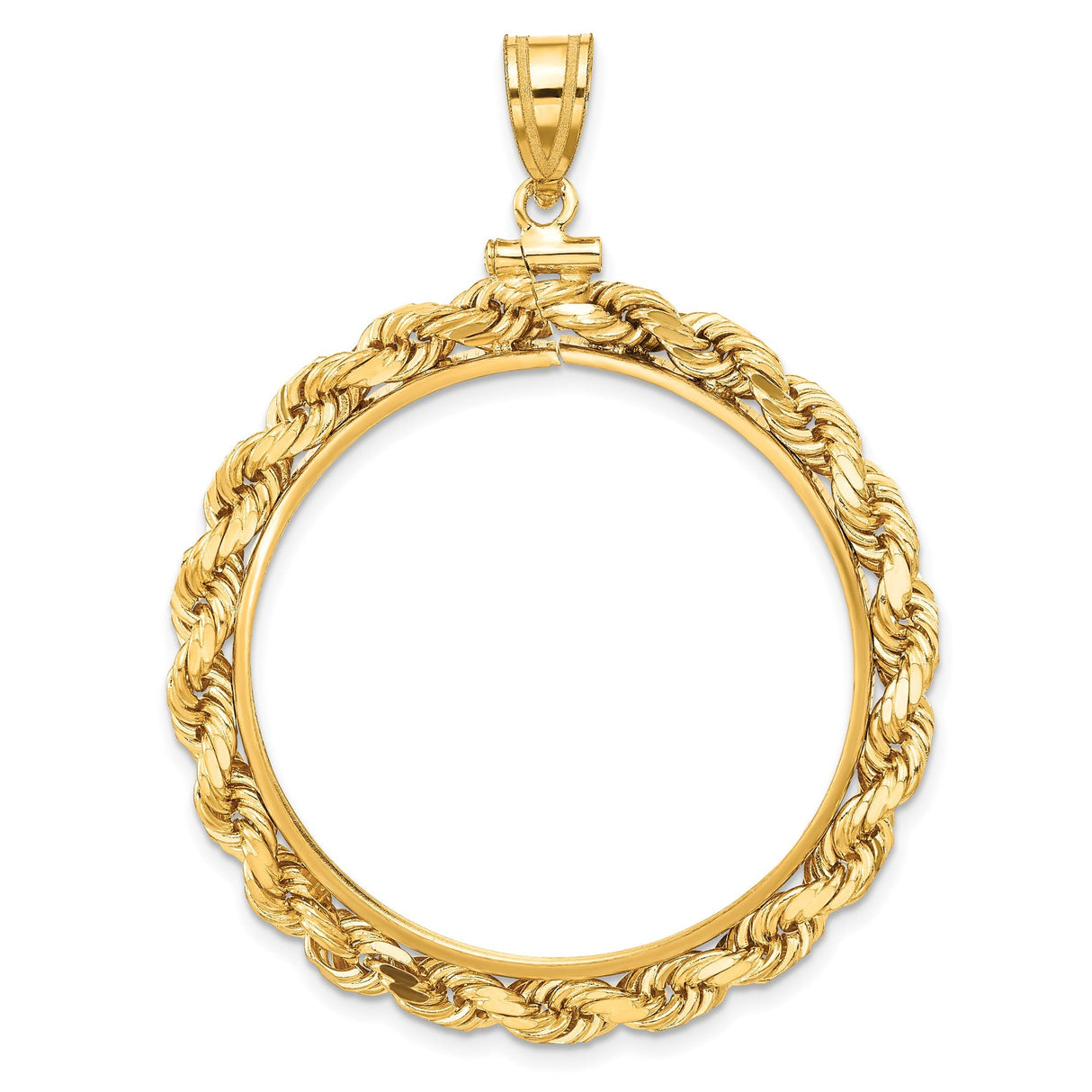 33 mm 14k Yellow Gold coin bezel for 32.7 mm Coin