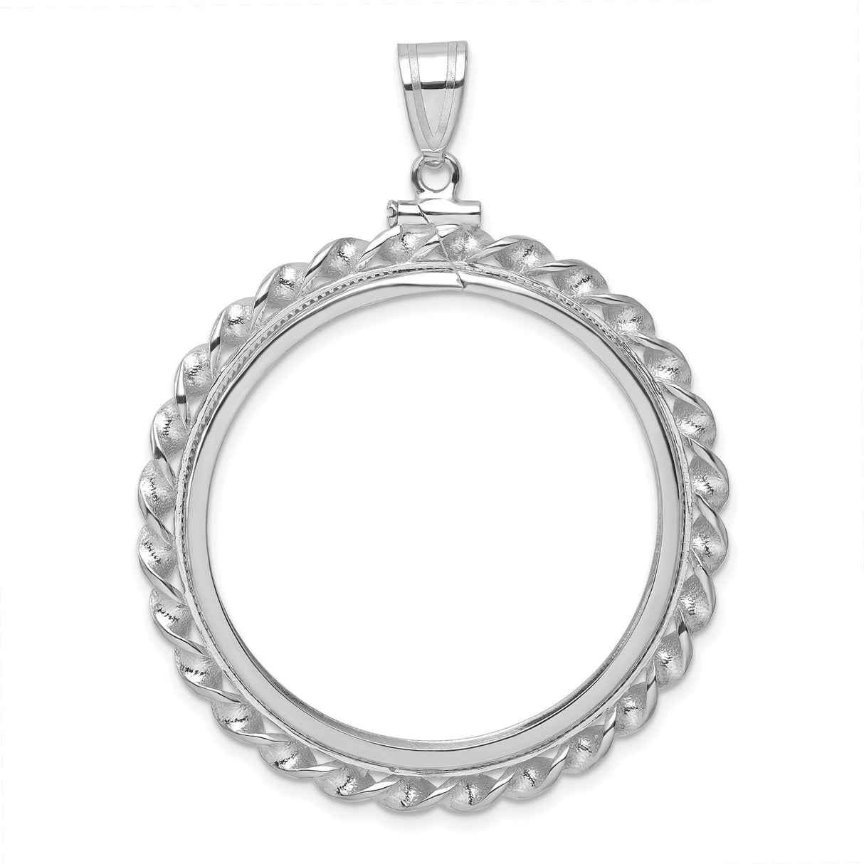 33 mm 14k White Gold coin bezel for 32.7 mm Coin