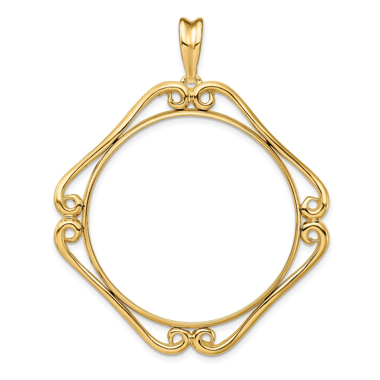 34 mm 14k Yellow Gold coin bezel for 34.2 mm Coin