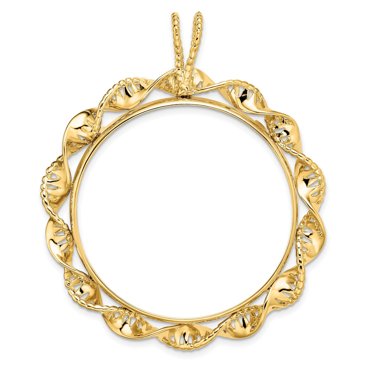 34 mm 14k Yellow Gold coin bezel for 34.2 mm Coin