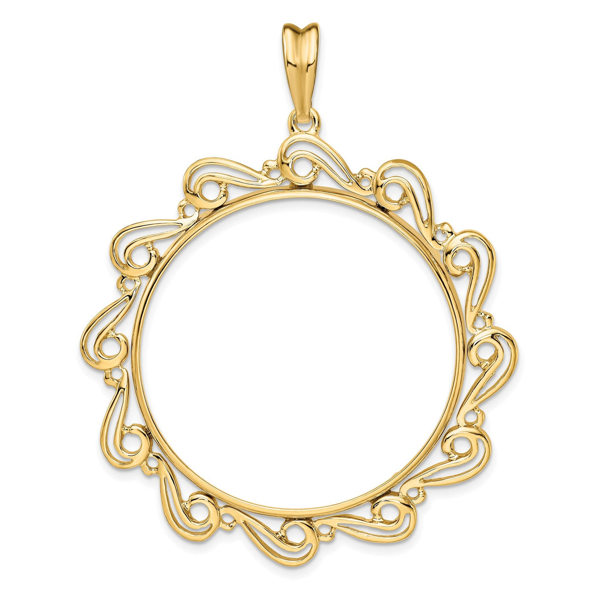 34 mm 14k Yellow Gold coin bezel for 34.2 mm Coin