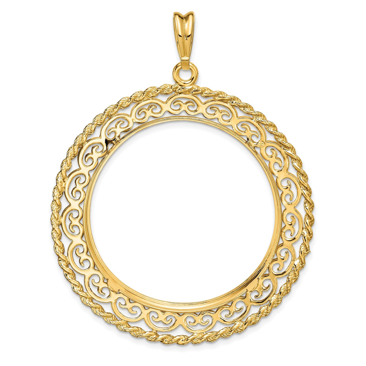 34 mm 14k Yellow Gold coin bezel for 34.2 mm Coin — additional image