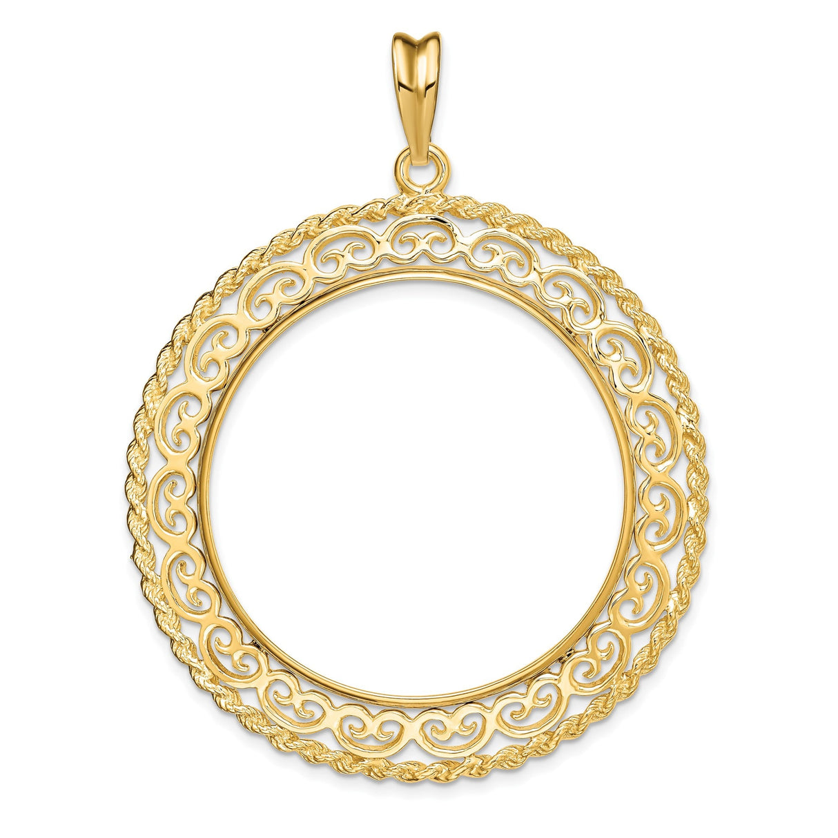 34 mm 14k Yellow Gold coin bezel for 34.2 mm Coin