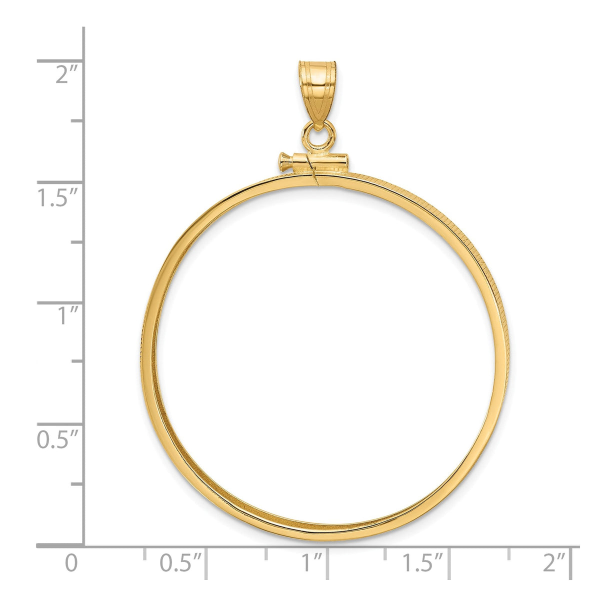 37 mm 14k Yellow Gold coin bezel for 37 mm Coin — size reference (ruler)