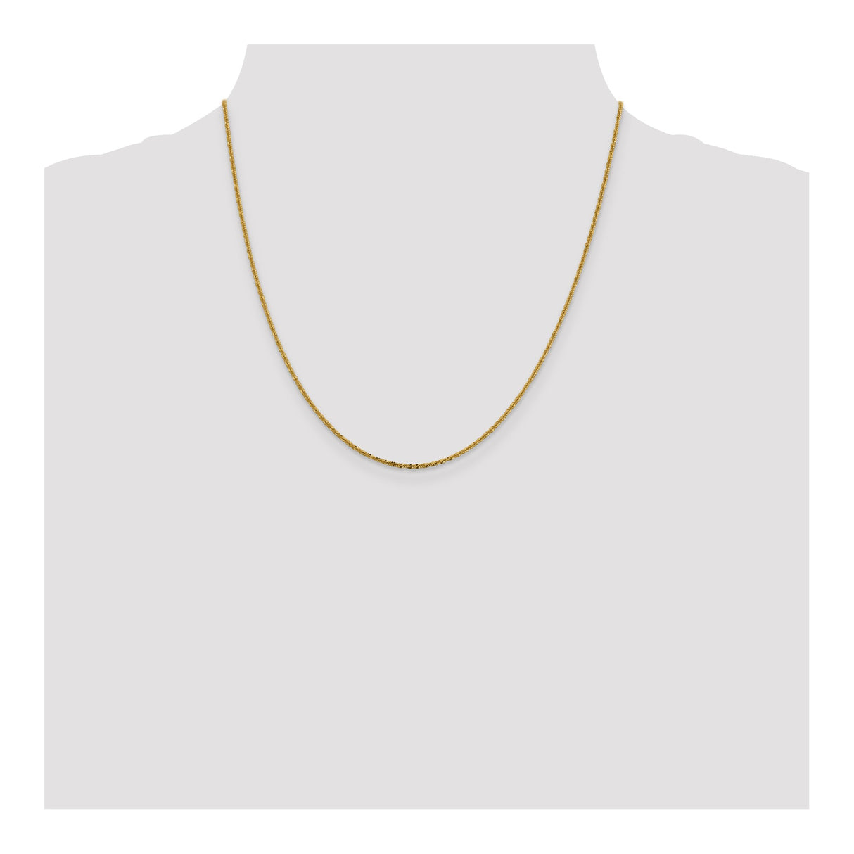 14K Yellow Gold 1.5 mm Polished Chain Necklace, Solid detail view