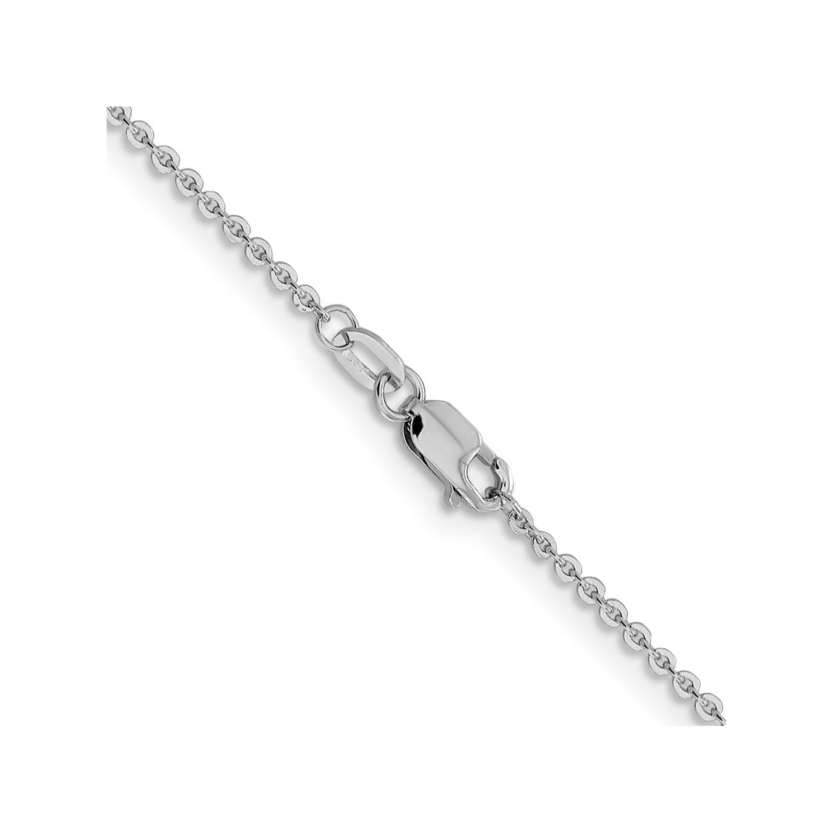 14K White Gold 1.4 mm Polished Chain Necklace, Solid alternate angle