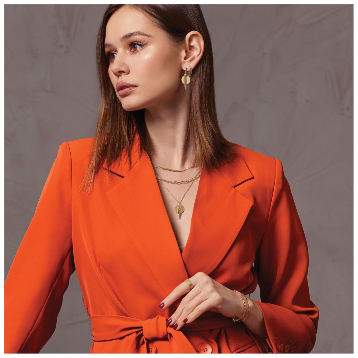 14k Yellow Gold Double Hoop Earrings, Polished Finish, Classic Latch Back, Minimalist Design