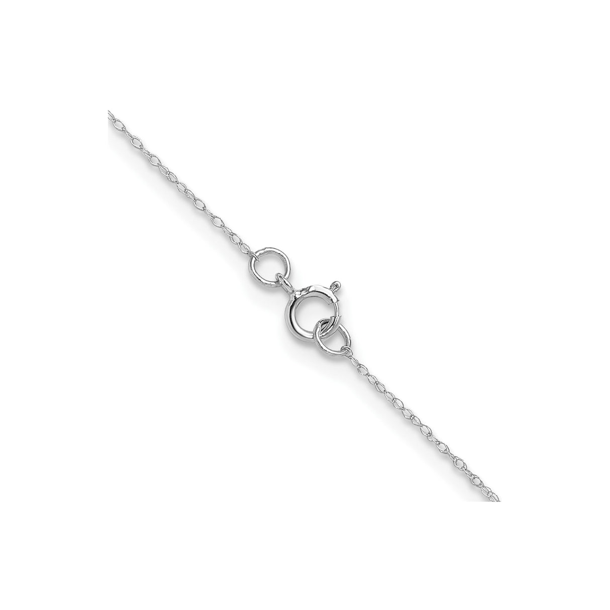 14K White Gold 0.4 mm Polished Chain Necklace, Solid alternate angle