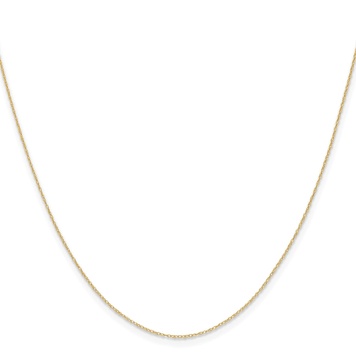 14K Yellow Gold 0.4 mm Polished Chain Necklace, Solid