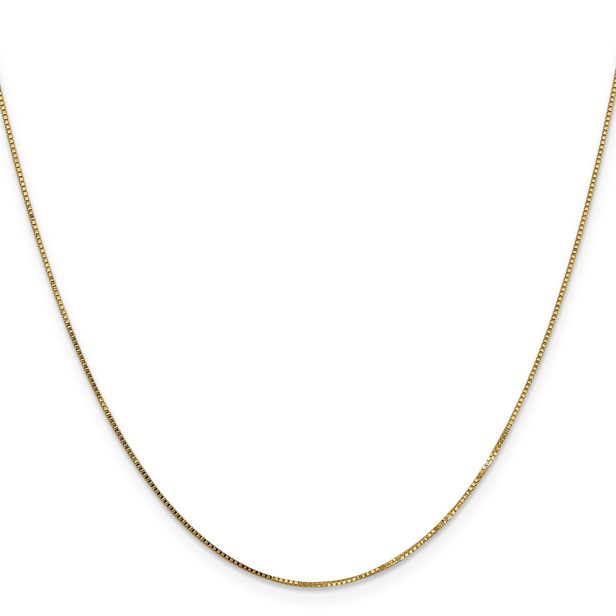 14K Yellow Gold 0.8 mm Box Chain Necklace, Polished