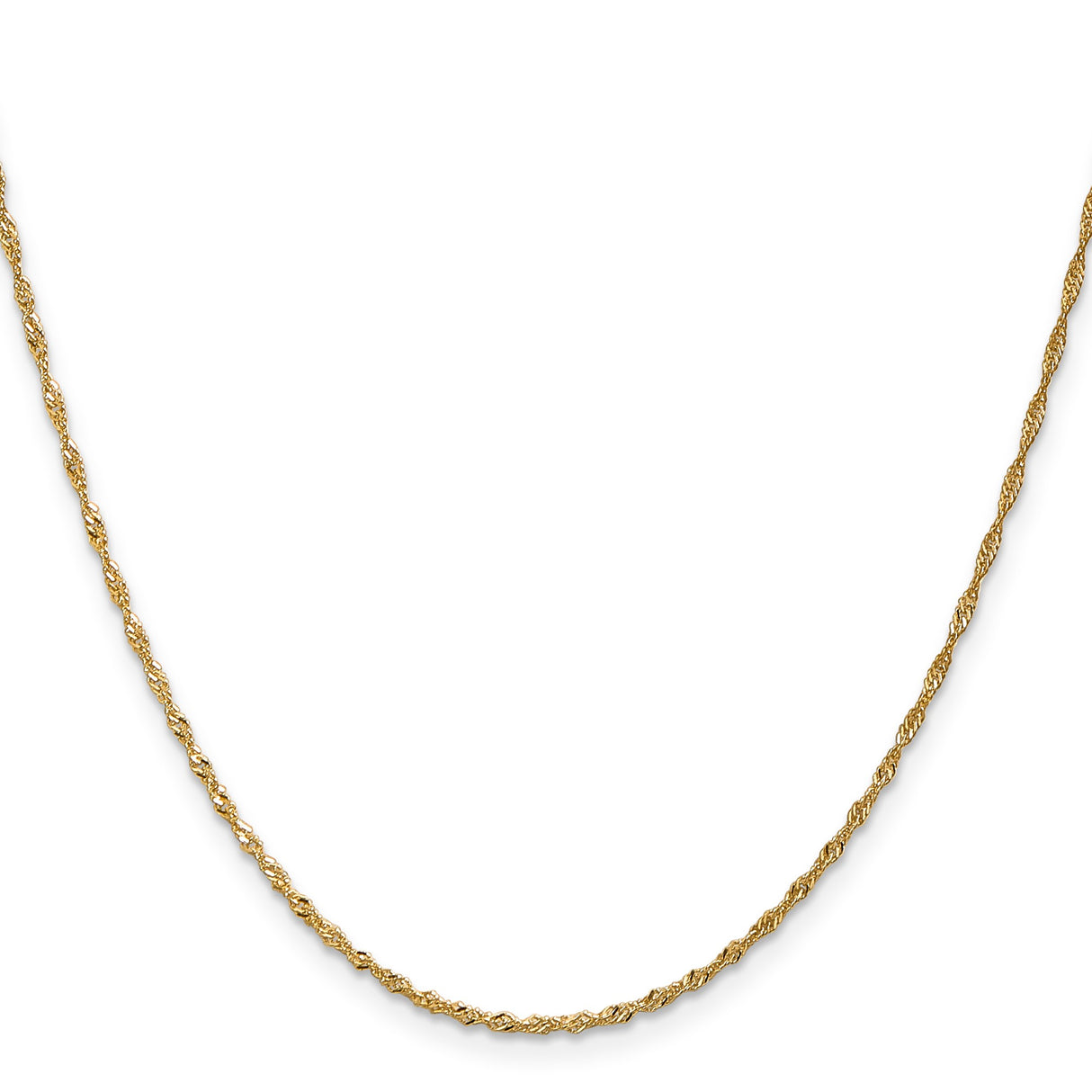 10K Yellow Gold 1.3 mm Singapore Chain Necklace, Polished