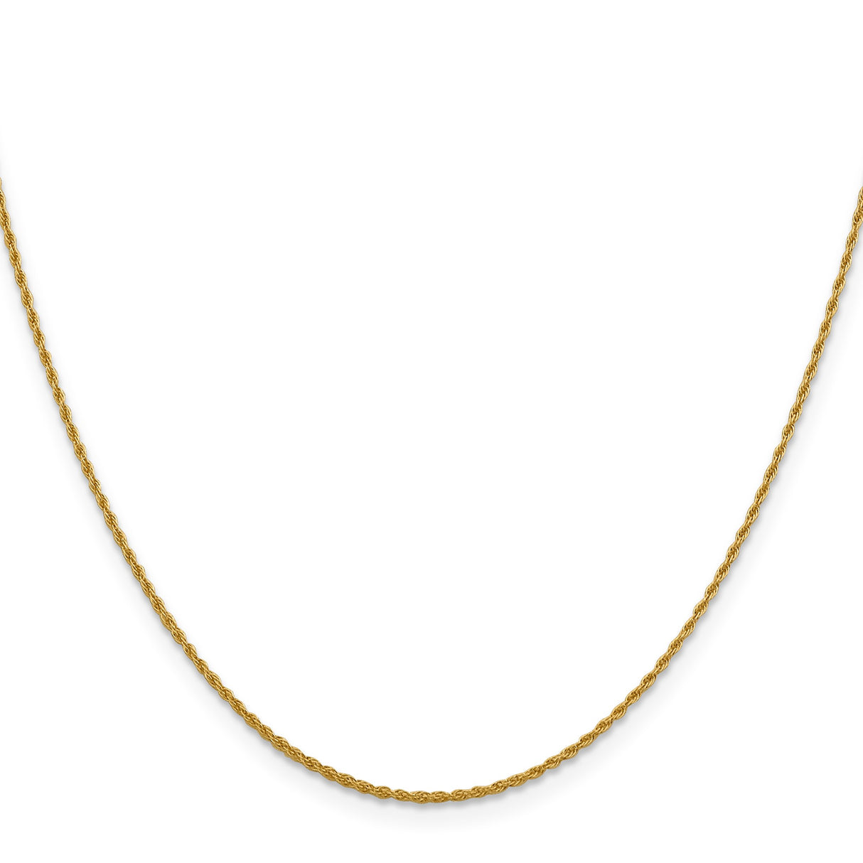 10K Yellow Gold 1.2 mm Rope Chain Necklace, Polished