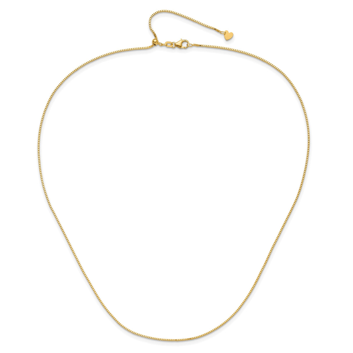 10K Yellow Gold 0.9 mm Box Chain Necklace, Polished alternate angle