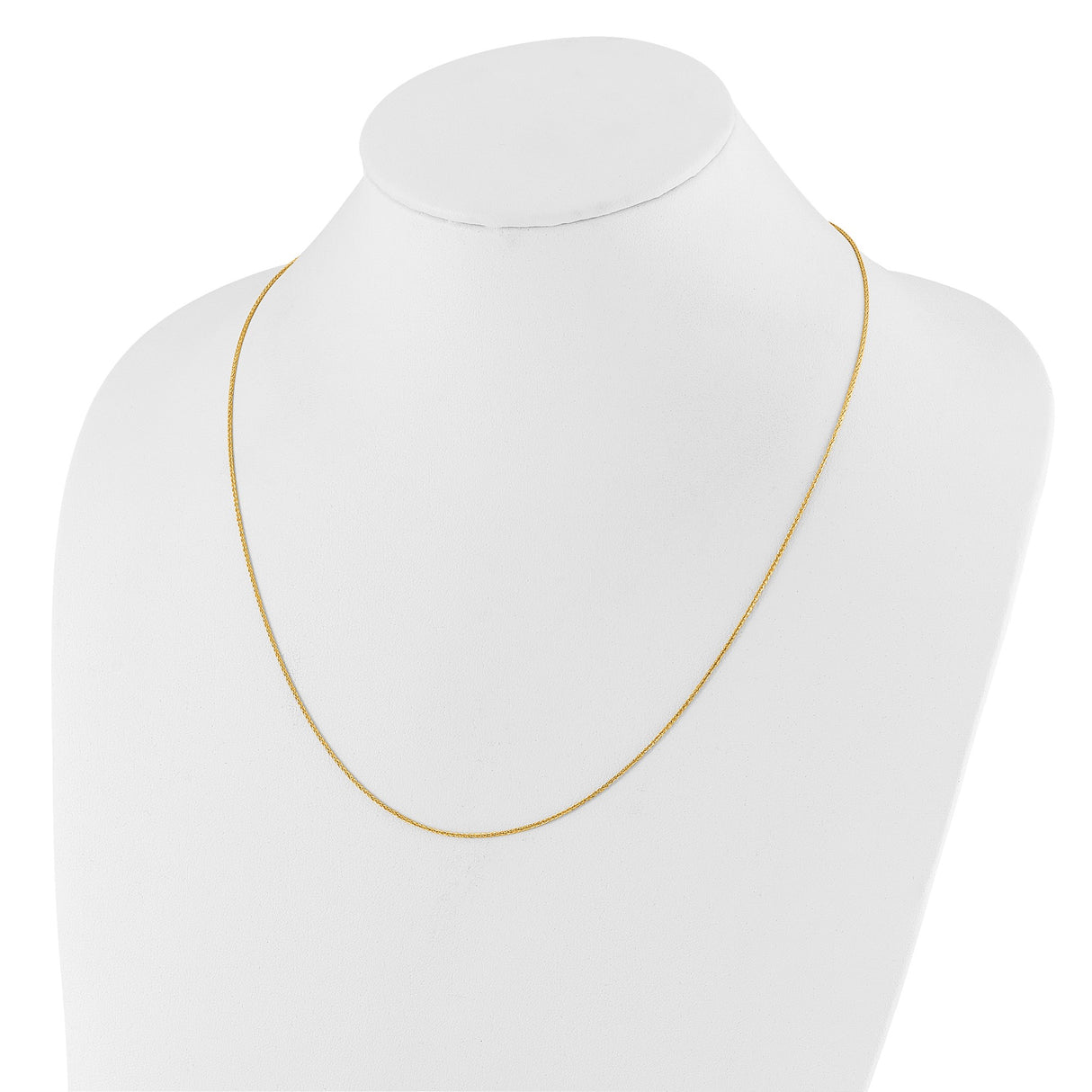 10K Yellow Gold 1 mm Polished Chain Necklace detail view