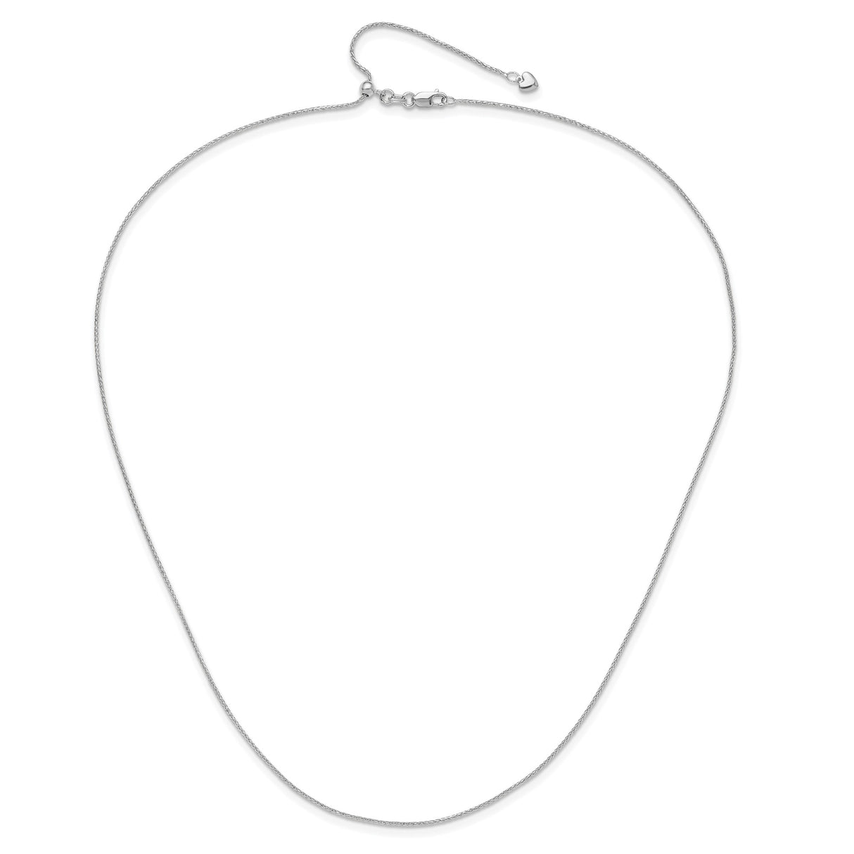 10K White Gold 1 mm Polished Chain Necklace alternate angle