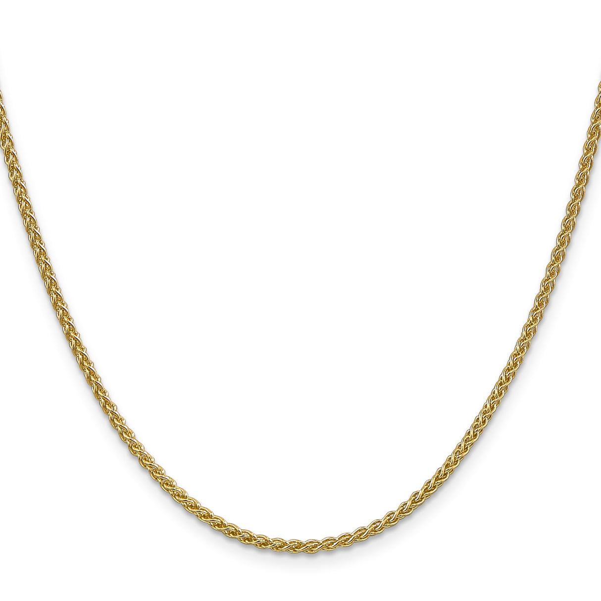 14K Yellow Gold 2.1 mm Polished Chain Necklace, Solid