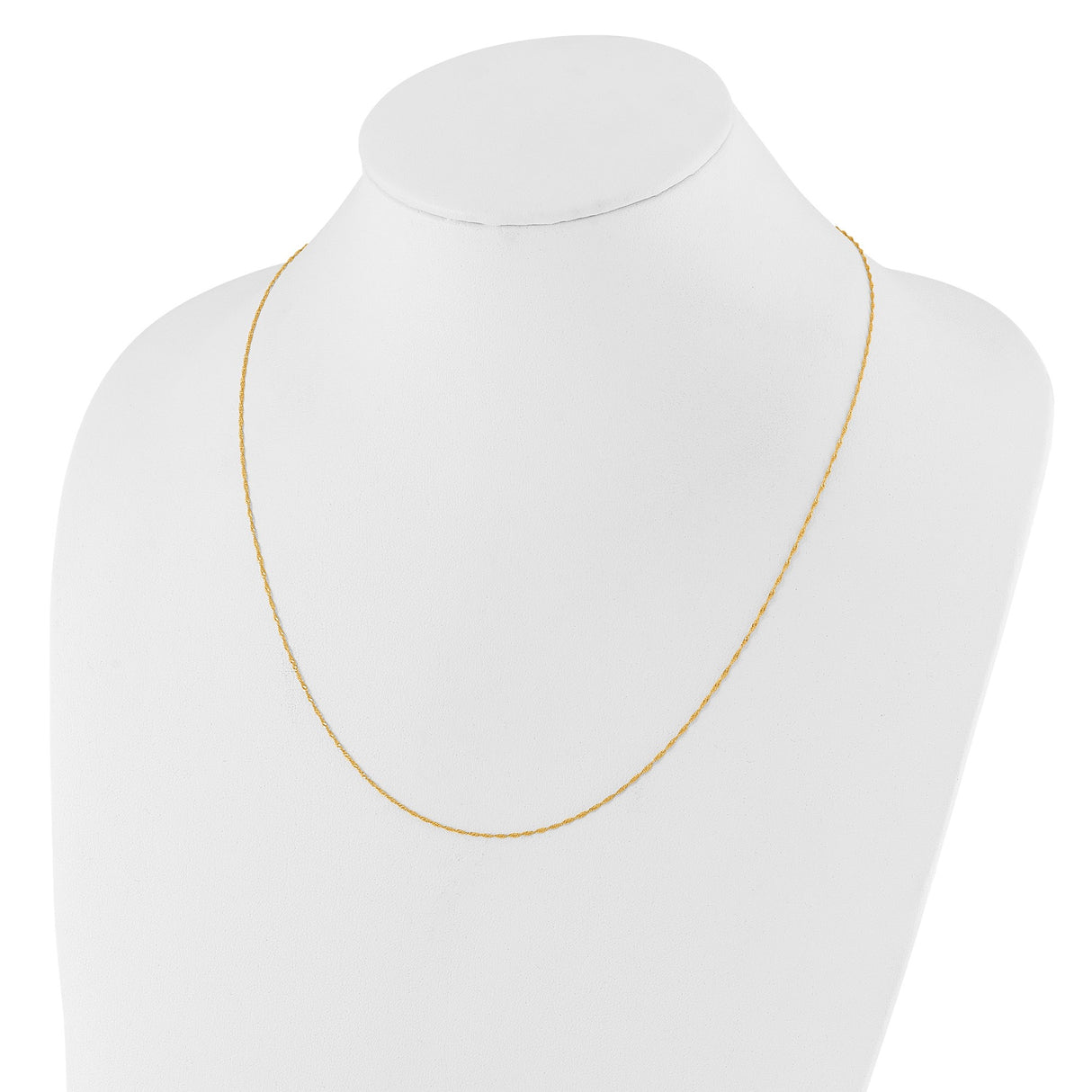 10K Yellow Gold 0.9 mm Singapore Chain Necklace, Polished alternate angle